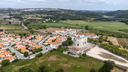 Fototapeta na wymiar Aerial drone view of the Portugese town named Obidos