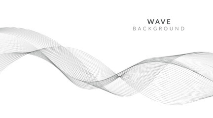 Abstract vector background with grey wavy lines - obrazy, fototapety, plakaty