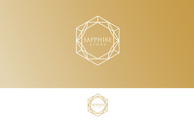 luxury sapphire logo design gold color