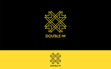 double m monogram logo vector