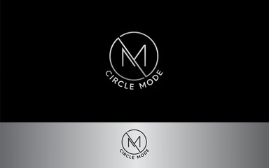 Circle M modern logo vector