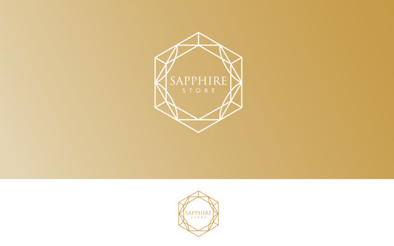 luxury sapphire logo design gold color