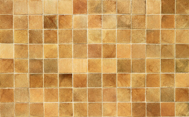 Brown ceramic tiled wall background 