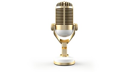 3d Illustration Podcast Mic Isolated Background