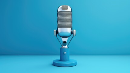 3d Illustration Podcast Mic Isolated Background