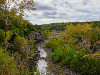 Landscape Views of Great Falls National Park in the Fall