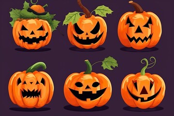 Halloween Pumpkin illustration made wit AI Generated