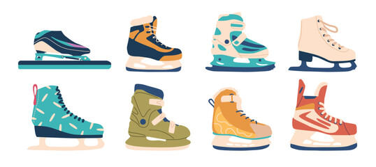 Set Ice Skates, Precision-engineered Blades, Comfortable Boots, And Sleek Design For Effortless Gliding On Frozen Rinks © Pavlo Syvak