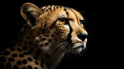 Cheetah isolated on black