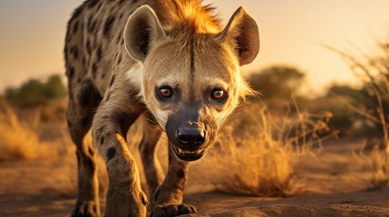Powerful carnivorous hyena