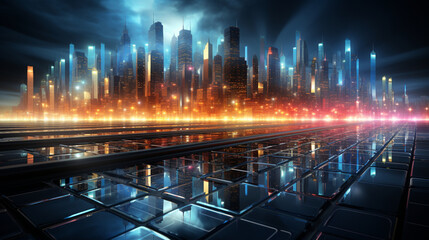 Connected future: digital visions between cyberspace and advanced technology.Big data connection technology concept. 