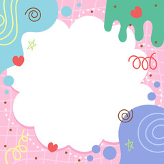 Illustration of sweet cute background frame.