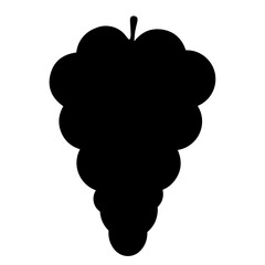 Vector isolated one bunch of grapes colorless black outline silhouette shadow