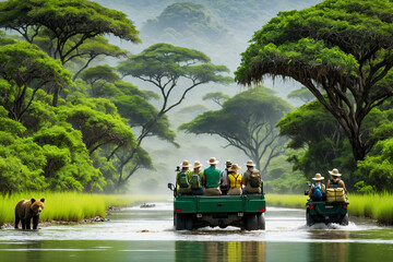 A group of travelers on a guided eco-tour