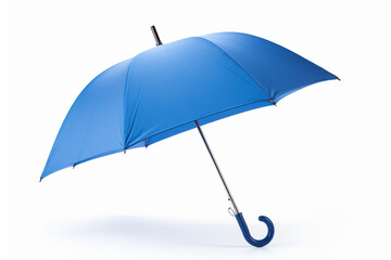 blue open umbrella on white isolated background 