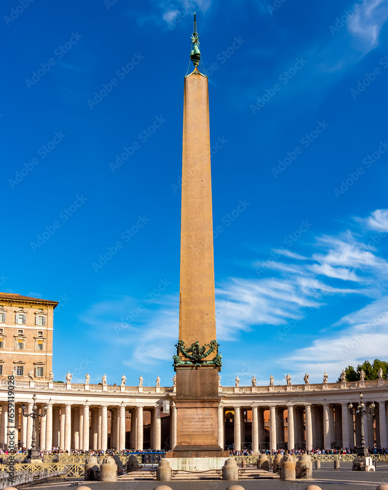 Wall mural egyptian obelisk on st peter's square in vatican, rome, italy