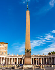 Egyptian obelisk on St Peter's square in Vatican, Rome, Italy