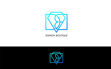 Letter DB diamond modern logo vector