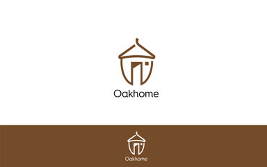 Oak Home simple and unique logo vector