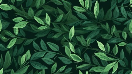  a green leafy background with leaves on a black background.  generative ai