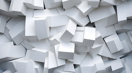 Scattered blank white papers with a dynamic and cluttered background, conveying a sense of chaos and disorganization, perfect for representing overload and paperwork mess