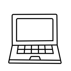 Blank white screen laptop isolated.