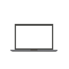 Blank white screen laptop isolated.