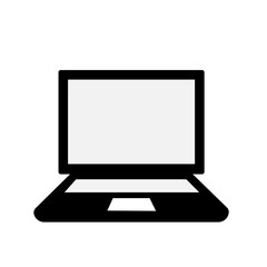 Blank white screen laptop isolated.