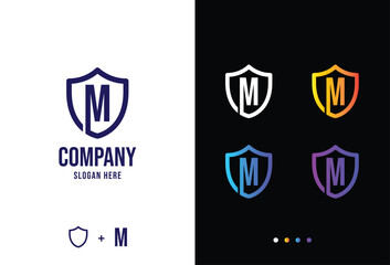 Letter m logo concept, secure m logotype in various forms