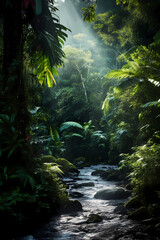 Verdant Paradise: Lush Tropical Rainforest Showcasing the Wonders of Biodiversity