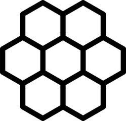 Honeycomb Beehive Hexagon Geometric Pattern Icon. Vector Image.