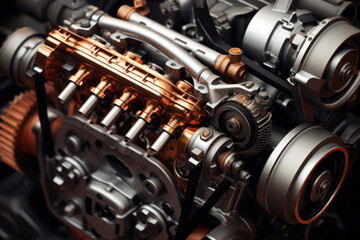 Motor internal combustion engine model illustration