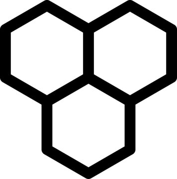 Honeycomb Beehive Hexagon Geometric Pattern Icon. Vector Image.