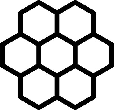 Honeycomb Beehive Hexagon Geometric Pattern Icon. Vector Image.