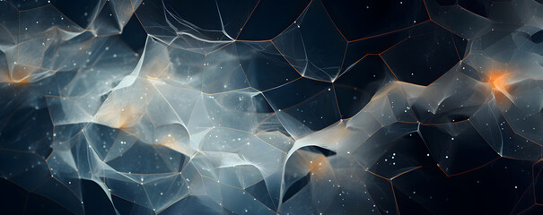 A blue and silver mesh of wires and lines. abstract futuristic backdrop for science and tech