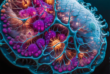 Under the microscope- background macro for scientific medical concept -cell structures