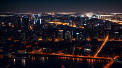 Fototapeta na wymiar City lights at night