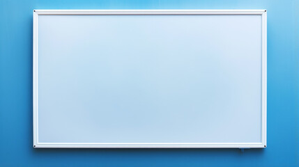 An empty whiteboard with a blue frame