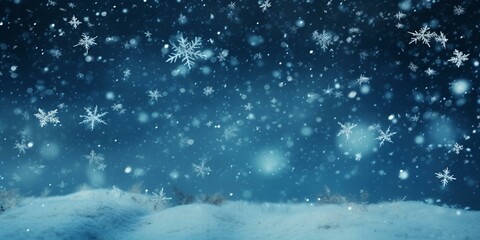 christmas snowy winter snowflakes falling background cinematic - obrazy, fototapety, plakaty