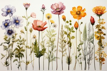 various_watercolor_painting_of_summer_flowers