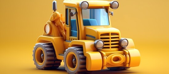 Fototapeta premium Bulldozer Cute and cute cartoon