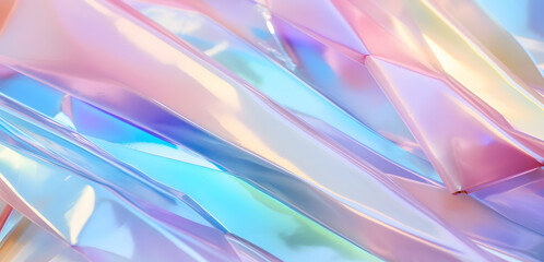 Iridescent Pastel Holographic Waves Background, a holographic effect that's ideal for dreamy and imaginative design