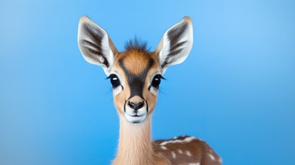  a small deer with a very cute look on it's face.  generative ai