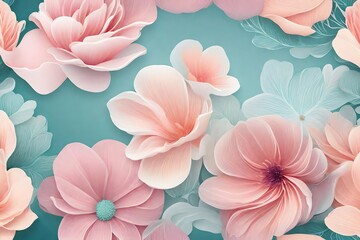 An enchanting wallpaper reminiscent of floating flower blossoms - AI Generative