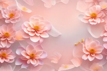 Obraz premium An enchanting wallpaper reminiscent of floating flower blossoms - AI Generative