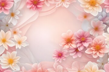 Fototapeta premium An enchanting wallpaper reminiscent of floating flower blossoms - AI Generative