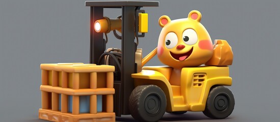 Forklift Truck Cute and cute cartoon
