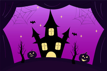 halloween background with castle