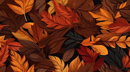  a bunch of leaves that are on a tablecloth with a black background.  generative ai