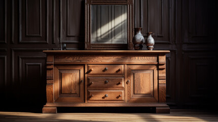 A wooden dresser